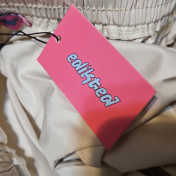 NWT edikted Superstar Off White And Green Flared Baggy Tracksuit - Picture 14 of 16